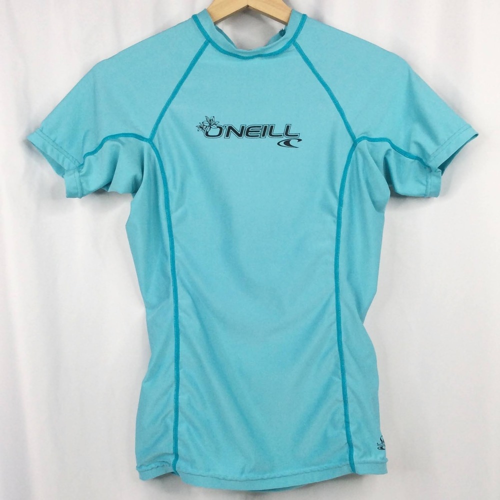 O'Neill Skins 50+ UPF Sun Protection Rash Guard Top Women's Medium Short Sleeve